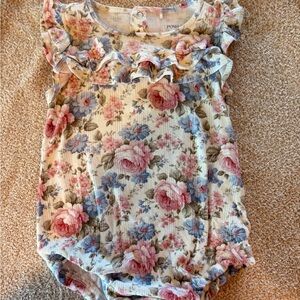 Posh Peanut Floral Baby Outfit with Ruffles